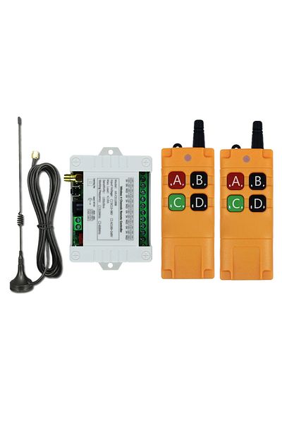 Choice C211008 GK06TX-2 DC 12V 24V 36V 4CH RF مفتاح تحكم عن بعد لاسلكي مستقبل راديو بطول 2000 متر