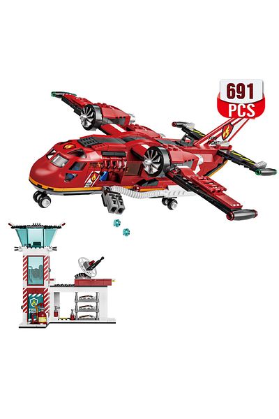 4HLP bagged 691PCS City Fire Rescue Plane Toy for Kids, Fun Birthday Gift Idea for Boys and Girls Ages 6+