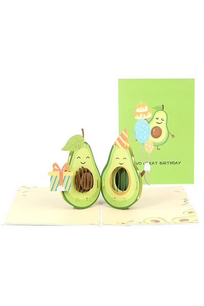 Choice Avocado 3D Pop Up Happy Birthday Card Cute Avocado Greeting Card for Party,Valentine's Day, Mother's
