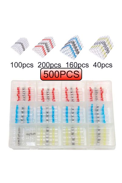 Choice 500PCS 50-500Pcs Boxed Heat Shrink Butt Crimp Terminals Waterproof Solder Seal Electrical Connectors
