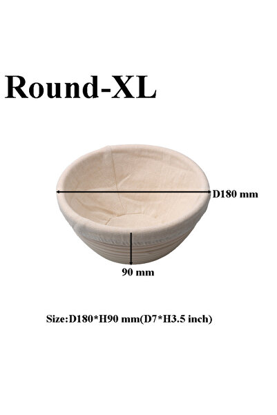 Choice سلة دائرية كبيرة جدًا من الروطان الطبيعي مع بطانات، سلة تخمير العجين، سلال بانيتون لإثبات الخبز