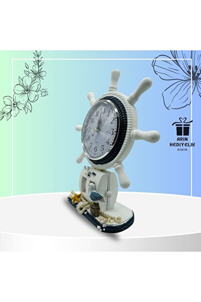 Butik Marin Dümen mavi beyaz duvar saati