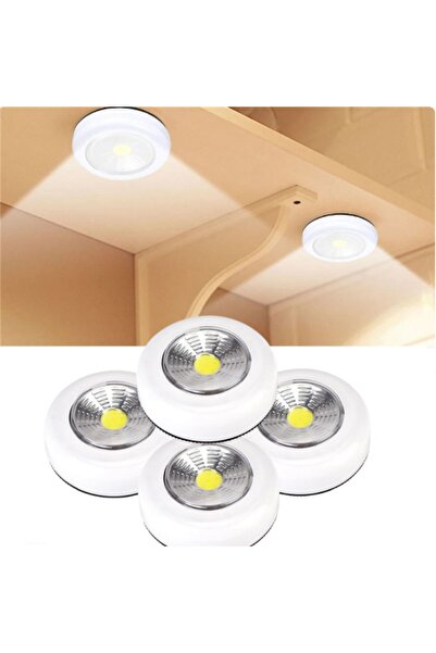 ATcomm 5 قطع من مصابيح COB LED ذات الضوء الأبيض أسفل الخزانة مع ملصق لاصق ضوء ليلي لاسلكي للمنزل والجدار