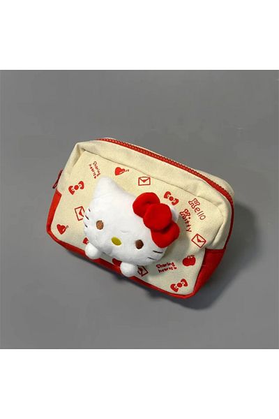 Choice 1 Sanrio Hello Kitty Pencil Case Cute Cartoon KT Cat Large Capacity Makeup Bag Kawaii School Suppli.