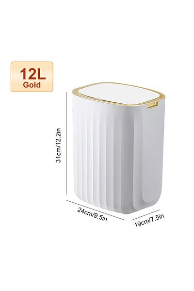 Choice 12L Gold Battery Smart Home Automatic Sensor Trash Can For Kitchen Bathroom Toilet Smart Trash Can L