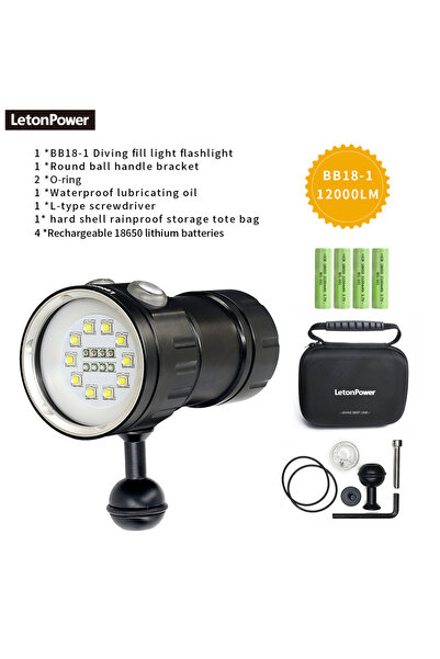 Choice 18-1 BT LetonPower Underwater Photography Light Highlight 20000Lumens 15 XM-L2 LED Diving Flashlight