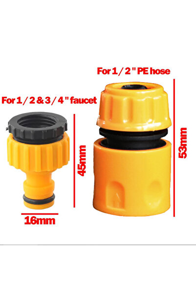 Choice 10pcs Hose Quick Connectors, 3/4 & 1/2 Inch Faucet Adapter for Garden Irrigation, Threaded Water ...