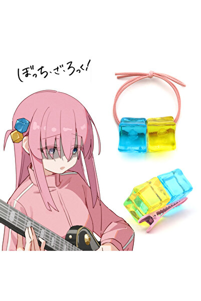 Choice قطعتان من أنمي بوتشي ذا روك! غوتو هيتوري كوسبلاي، رباط شعر مرن، مشبك شعر، دبوس شعر للنساء