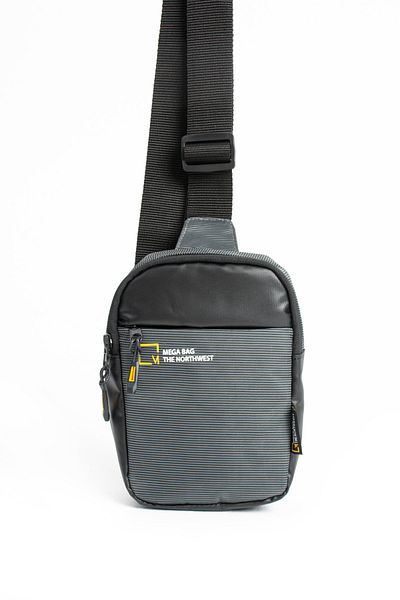 Shu Mhu THE NORTHWEST CROSS BODYBAG ΡΥΘΜΙΖΟΜΕΝΗ ΓΚΡΙ ΑΝΔΡΙΚΗ ΤΣΑΝΤΑ ΧΕΡΙΟΥ ΚΑΙ ΩΜΟΥ