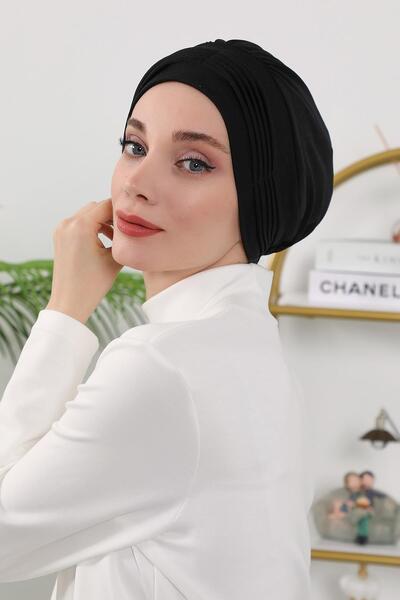 Aisha's Design قبعة شتوية مطوية، B-19O، أسود