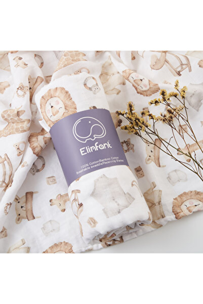 Choice بطانيات قماط من القطن والشاش من Elinfant مطبوعة رقميًا شهيرة من الخيزر...