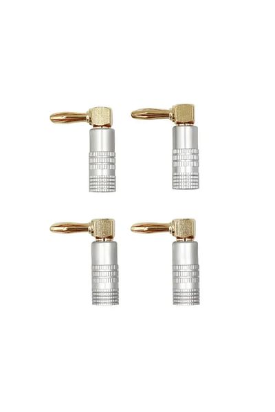 Choice 4pcs Banana Plug Right Angle 90 Degree 4mm Gold-Plated Video Speaker Adapter Audio Connector Bana...