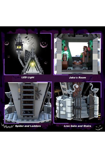 Choice 766pcs Building Blocks Haunted House Set Halloween Christmas House Building Blocks Building With ...