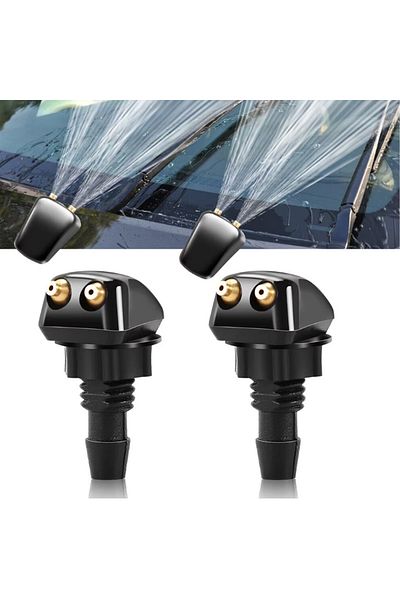Choice A pair 2pcs of dual hole windshield wiper nozzles for most car models suitable for water spray and a