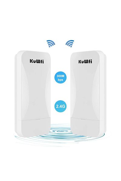 Choice 2PCs KuWFi 2.4Ghz 300Mbps 2pcs Powerful Wifi Repeater Outdoor CPE Long Range Extend with WAN LAN Por