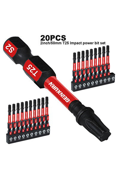 Choice1 مجموعة رؤوس مفكات توركس مغناطيسية من جينكسورن مقاس 2 بوصة، 20 قطعة، م...