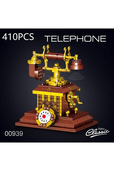 AMAZINGBLOKS 410PCS With Box 410PCS Retro Telephone Assembled Building Blocks Classic Desktop Decoration Vintage