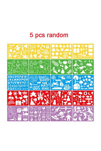 Choice مجموعة من 5 قطع من قوالب الرسم البلاستيكية الكبيرة للأطفال، تحتوي على ...