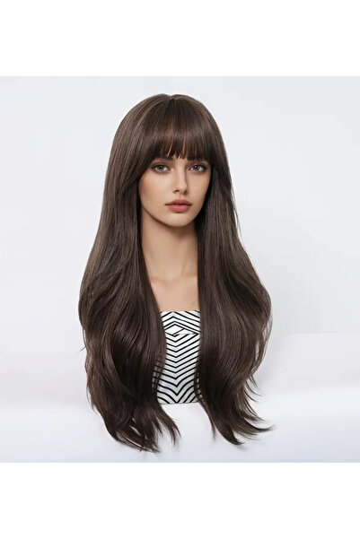 Fenomen Peruk Kumral Maşa Dalgalı Özel Saç Peruk - 55-65 Cm