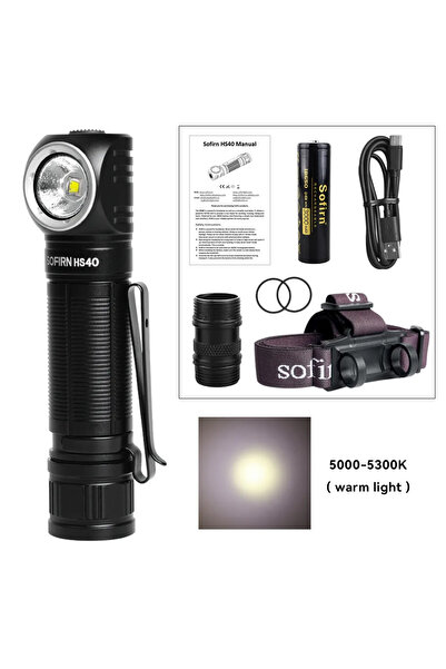 Choice1 مصباح أمامي Sofirn HS40 USB C قابل لإعادة الشحن 5000-5300k 18650 فائق...