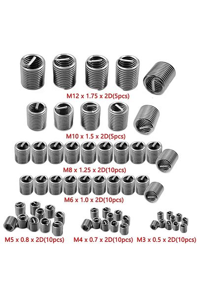 Choice 60Pcs 60Pcs Wire Thread Insert M3 M4 M5 M6 M8 M10 M12 Fastening Thread Insert Stainless Steel Spiral
