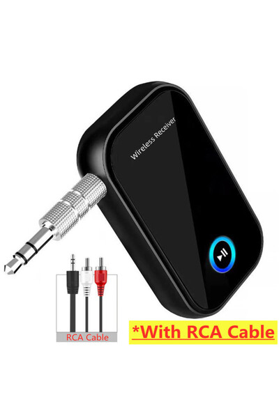 Choice1 Black with RCA Car Bluetooth 5.0 AUX Adapter Noise Reduction 3.5mm Jack RCA Stereo Wireless Car Audi