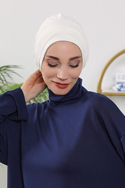 Aisha's Design Winter Pleated Bonnet,B-19O,Ecru