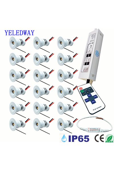 Choice 120D White shell Dimmable 18Lamps Set 3000k Warm white Mini Downlights Led 12V with Remote Control 1