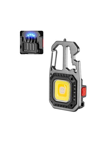 ESMARTER W5138(SILVERY) Multifunction Flashlight Keychain With Baseball Bat