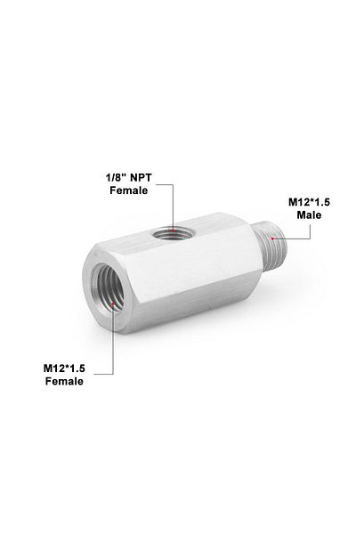 Choice M12x1.5 Stainless Steel Side Holes 1/8"NPT Female To M12 M10 M14 1/8NPT 1/4NPT Oil Pressure Sensor C