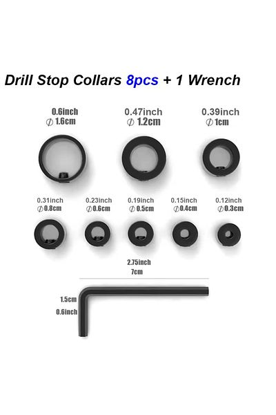 Choice Drill Stop Collar 8 Drill Stoper Collar Set Stop Bit Ring Shaft Limit Metric Lock Steel Press Depth
