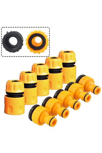 Choice 10pcs Hose Quick Connectors, 3/4 & 1/2 Inch Faucet Adapter for Garden Irrigation, Threaded Water ...
