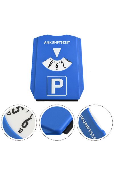 NIGHTKIST 1pcs Car Parking Disc Timer Clock Arrival Time Display Blue Plastic Parking Time Tools Parking Di...