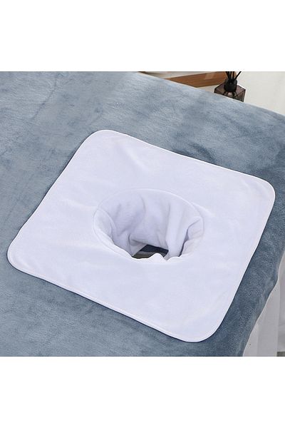 Choice White 1pc Thickened Beauty SPA Massage Table Planking Face Towel With Hole Bed Bandana Cosmetic Towe