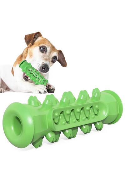 Choice Basic Green Rubber Dog Molar Toothbrush Toys Chew Cleaning Teeth Safe Puppy Dental Care Soft Pet Cle