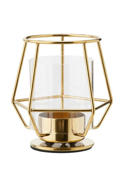 IKEA Dekoratif Tealight Mumluk Yükseklik 10 Cm İkea Metal Mumluk Altın Renk M...