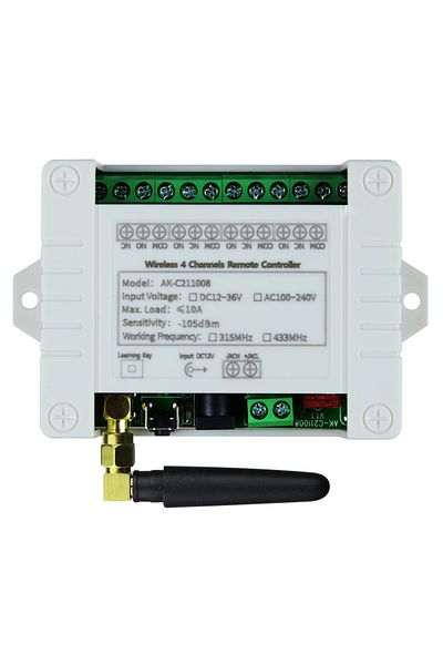 Choice C211008 1 قطعة تيار مستمر 12 فولت 24 فولت 36 فولت 4 قنوات RF مفتاح التحكم عن بعد اللاسلكي مستقبل راديو مع 2000 متر طول القرص