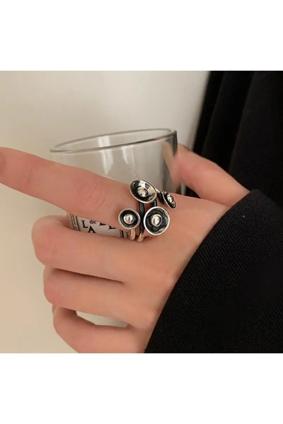 Choice خاتم كبير مبالغ فيه بتصميم هندسي مفتوح قابل للتعديل بتصميم عصري بسيط 1