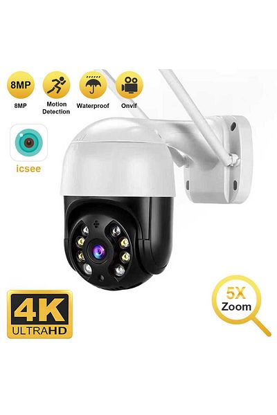 Choice 4mm 8mp Eu Plug No Card 4k 8mp Ptz Wifi Ip Camera Outdoor 4x Digital Zoom Ai Human Detect Wireless C