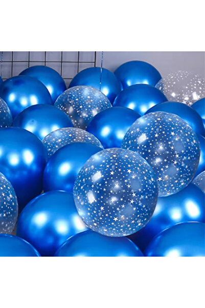 Choice مجموعة بالونات لاتكس معدنية زرقاء على شكل نجمة سماء زرقاء من BlueSkySt...