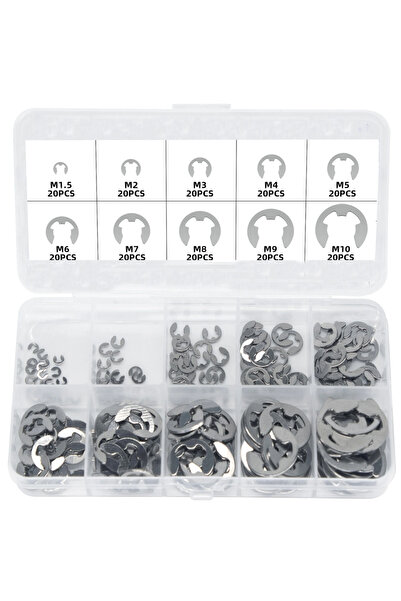 Choice 200pcs 200pcs E Circlip Shaft External Retaining Ring Clip Washer 10 S...