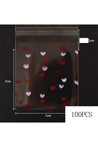 Choice1 7x7 سم 100 قطعة E 100 قطعة أكياس حلوى شفافة على شكل قلب بسكويت وجبات ...