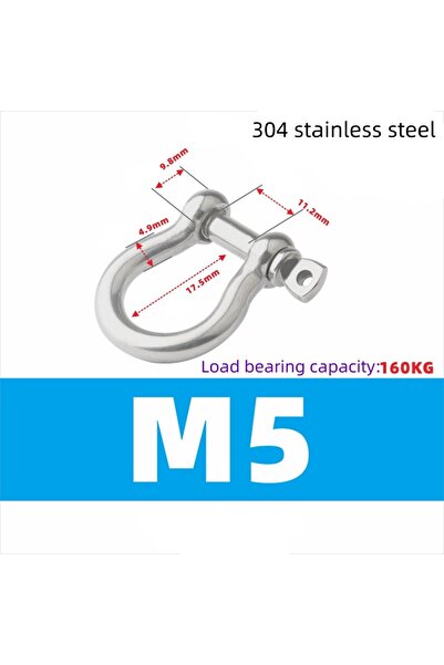 Choice M5-2pcs 304 Stainless Steel Japanese/European Bow Extended Shackle - D...
