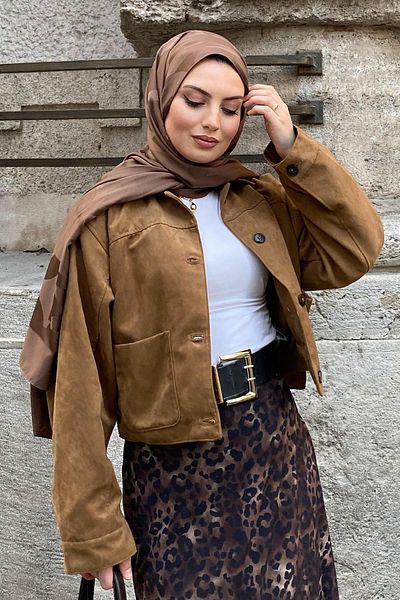 carell Sümeyye Terzi's Choice C Pattern Monogram Cotton Silk Shawl Ashy Brown