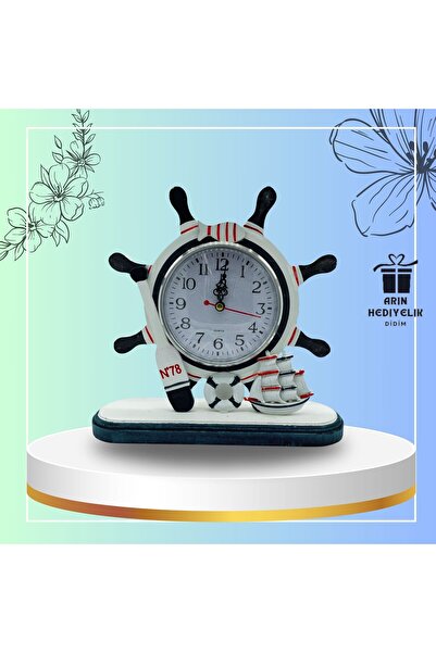 Butik Marin Dümen mavi beyaz duvar saati