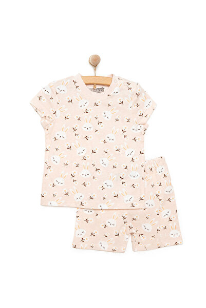 ebebek Hello Baby HelloBaby Kısa Kol Tavşan Desenli Bisiklet Yaka  Pijama Tak...