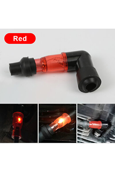 choice2 غطاء شمعة احتراق فلاش للدراجات النارية من BLALION أحمر، غطاء شمعة احت...