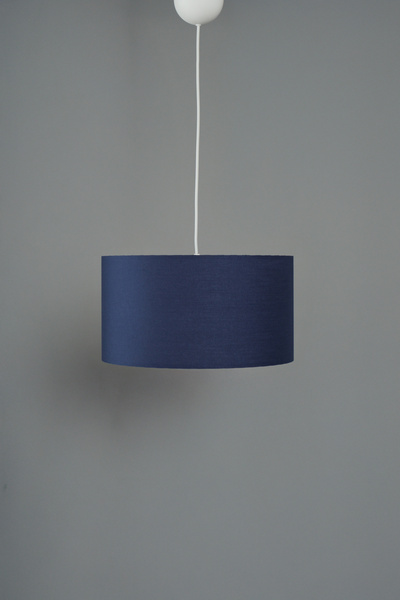 NAVEMU Testa Sarkıt Avize ( Q38 Cm Silindir Başlık / Navy (mavi) Kumaş)