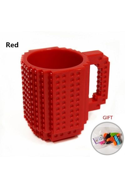 Choice 301-400ml Red Creative Build-on Brick Mug Cups Building Blocks Design Birthday Gifts Personalized De