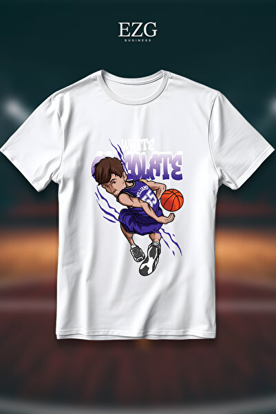 EZG Business Μπλουζάκι Jason Williams White Chocolate με στάμπα, Oversize Uni...